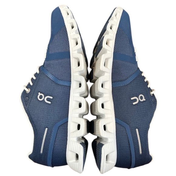On Running Cloud 5 running shoes denim blue and white Women’s size 9 - Picture 5 of 8